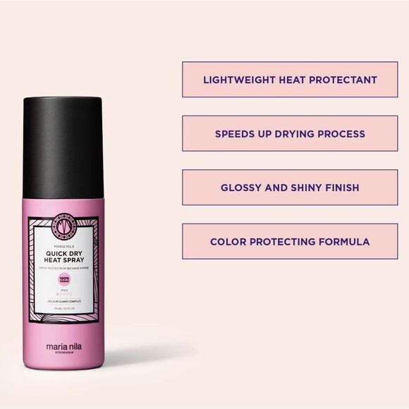 NEW Maria Nila Quick Dry Heat Spray 5.1 oz Protectant Vegan Shine Color Safe - Picture 7 of 10